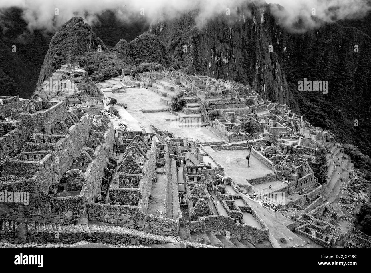 La Cittadella Inca di Machu Picchu, Provincia di Urubamba, Perù. Foto Stock