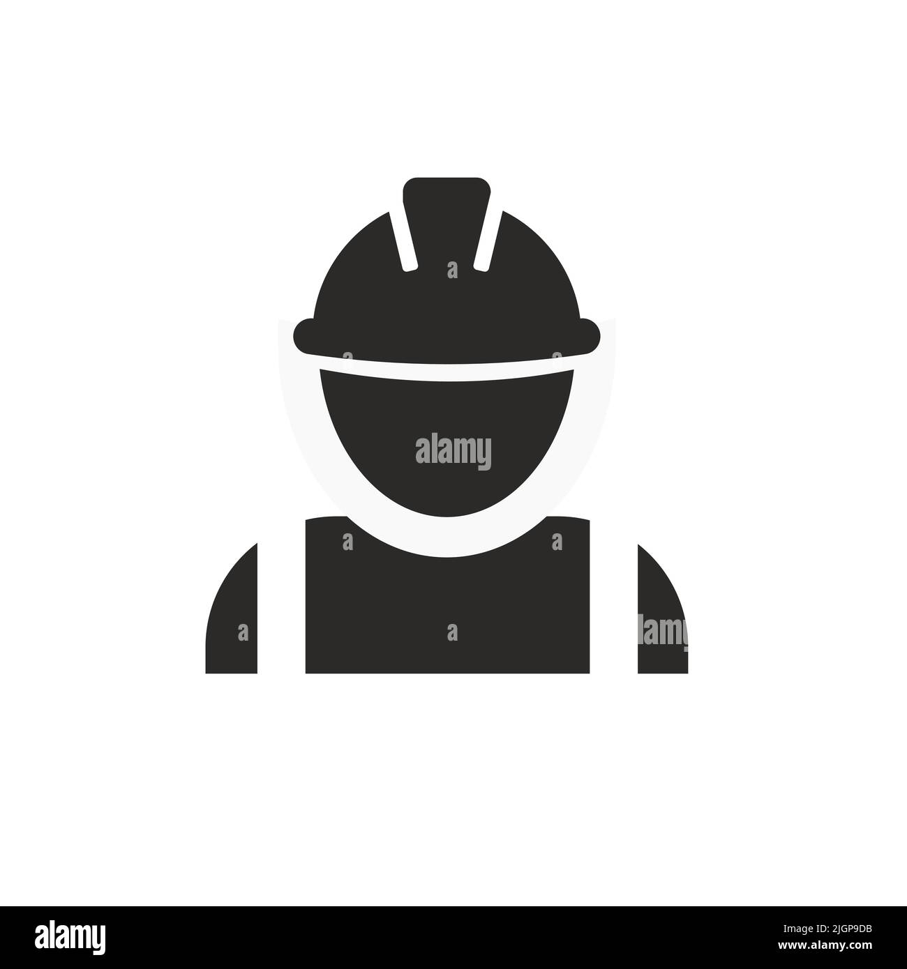 Icona del lavoratore di costruzione - lavoro contrattuale con casco Hard Hat illustrazione vettoriale Illustrazione Vettoriale