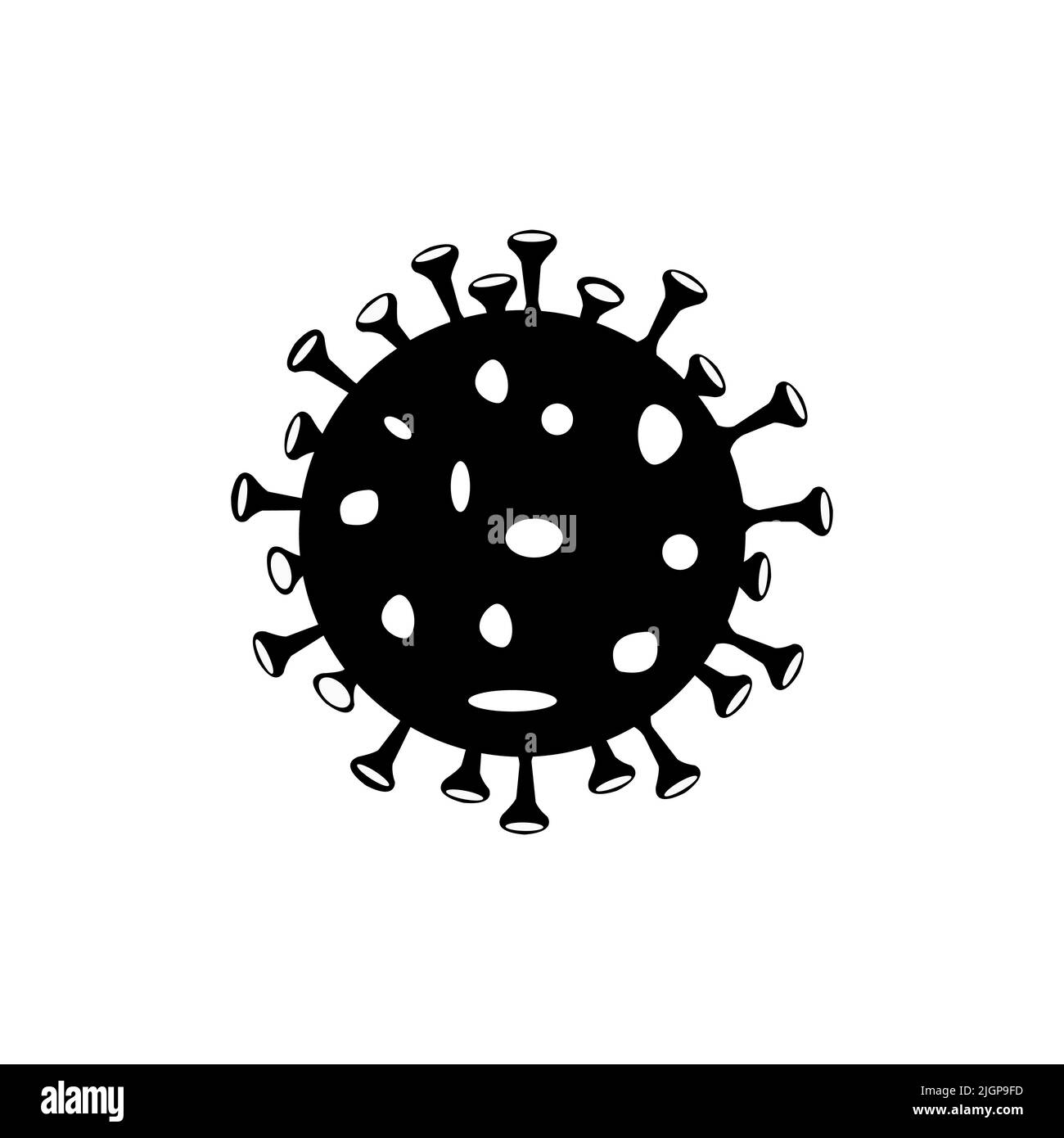 Icona del virus corona. Illustrazione del vettore nero Illustrazione Vettoriale
