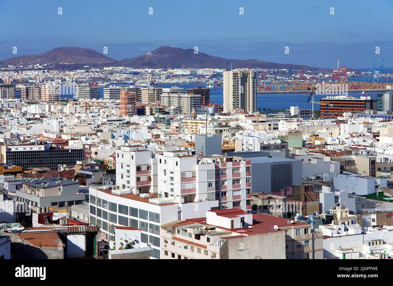 Panoramica, città di Las Palmas, Gran Canaria, Isole Canarie, Spagna, Europa Foto Stock