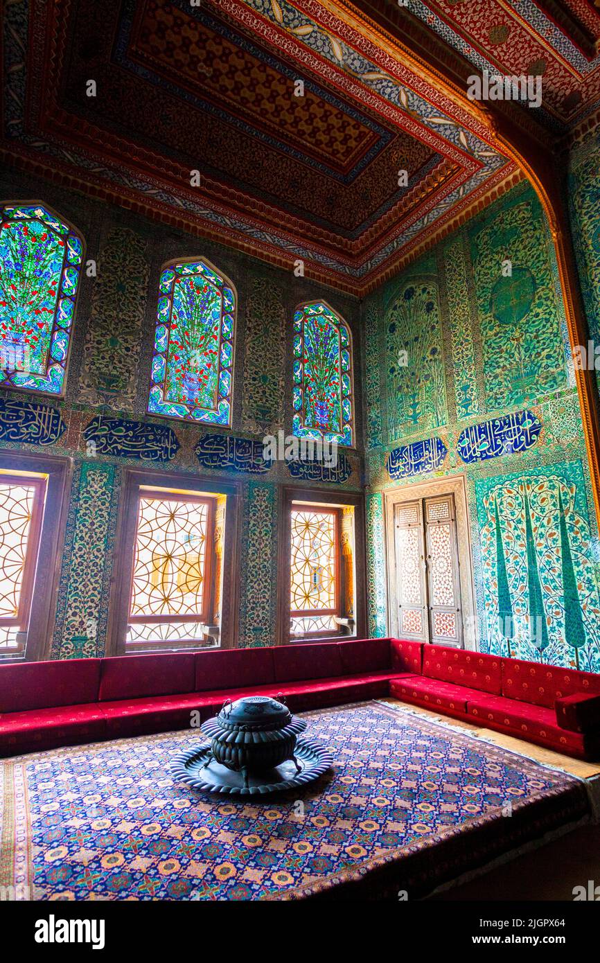 Appartamento del Principe ereditario, Topkapi Harem, Il Palazzo di Topkapi, Istanbul, Turchia Foto Stock