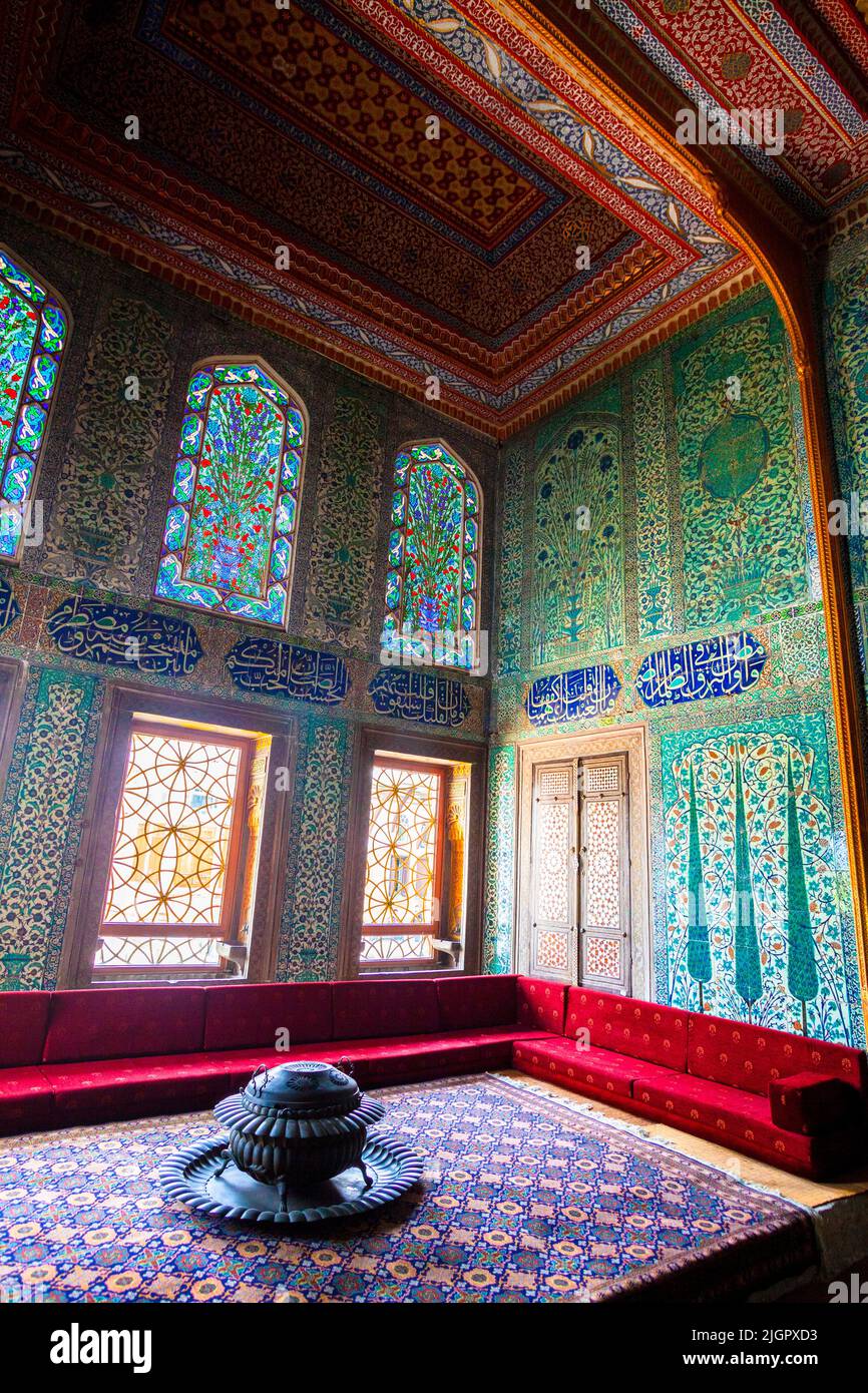 Appartamento del Principe ereditario, Topkapi Harem, Il Palazzo di Topkapi, Istanbul, Turchia Foto Stock