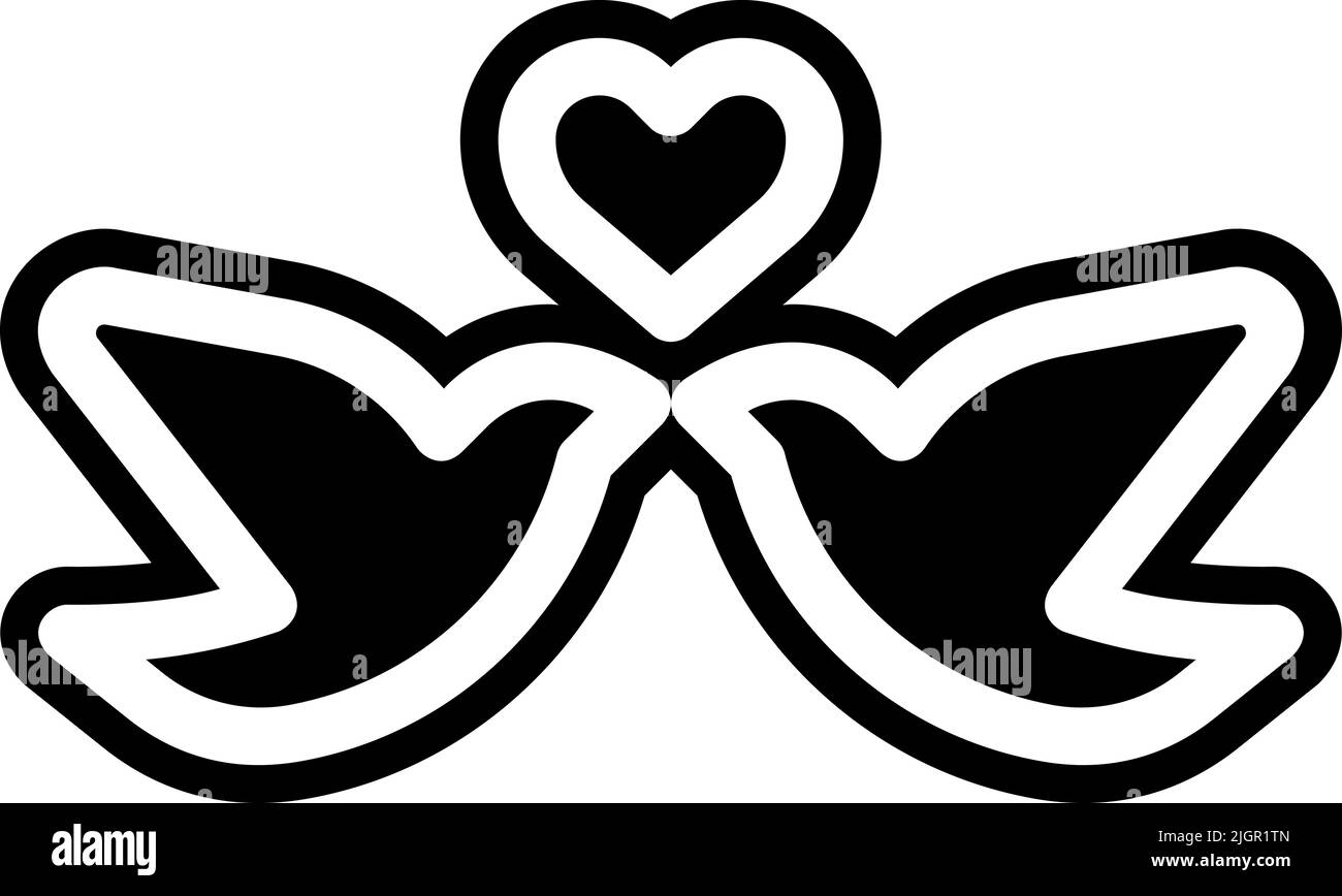 Icona delle colombe di nozze . Illustrazione Vettoriale