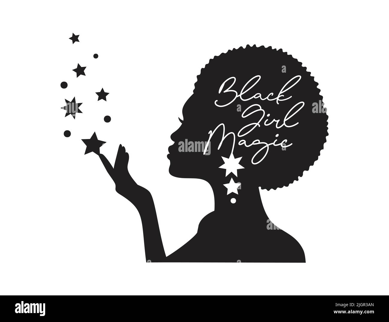 Donna afroamericana. Ragazza africana disegno semplice. Illustrazione Vettoriale