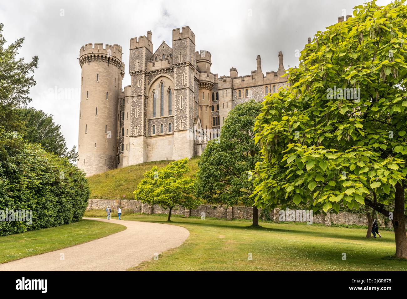 Vista del Castello di Arundel, West Sussex Foto Stock