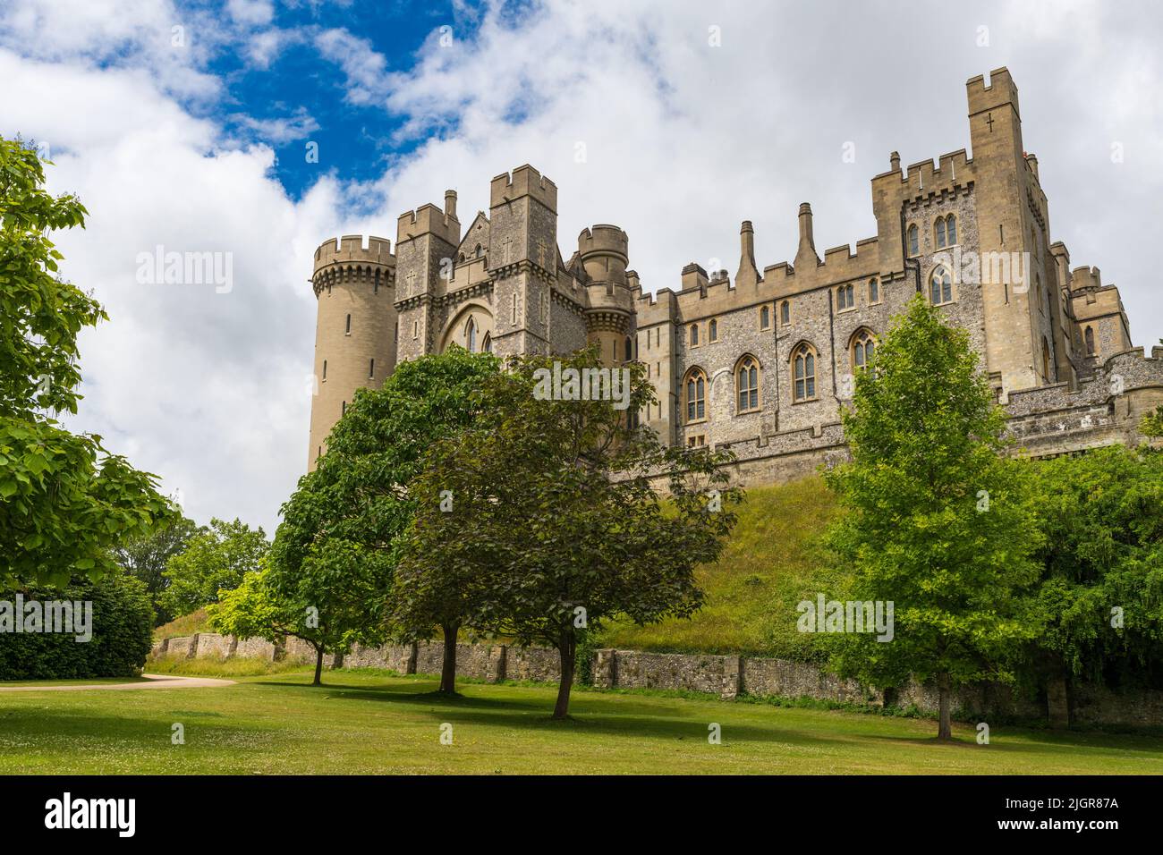 Vista del Castello di Arundel, West Sussex Foto Stock