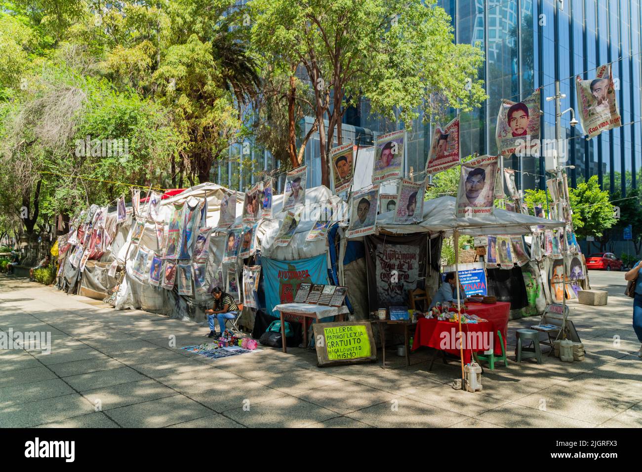Il memoriale di sequestro di massa di Ayotzinapa 2014 Iguala a Città del Messico Foto Stock