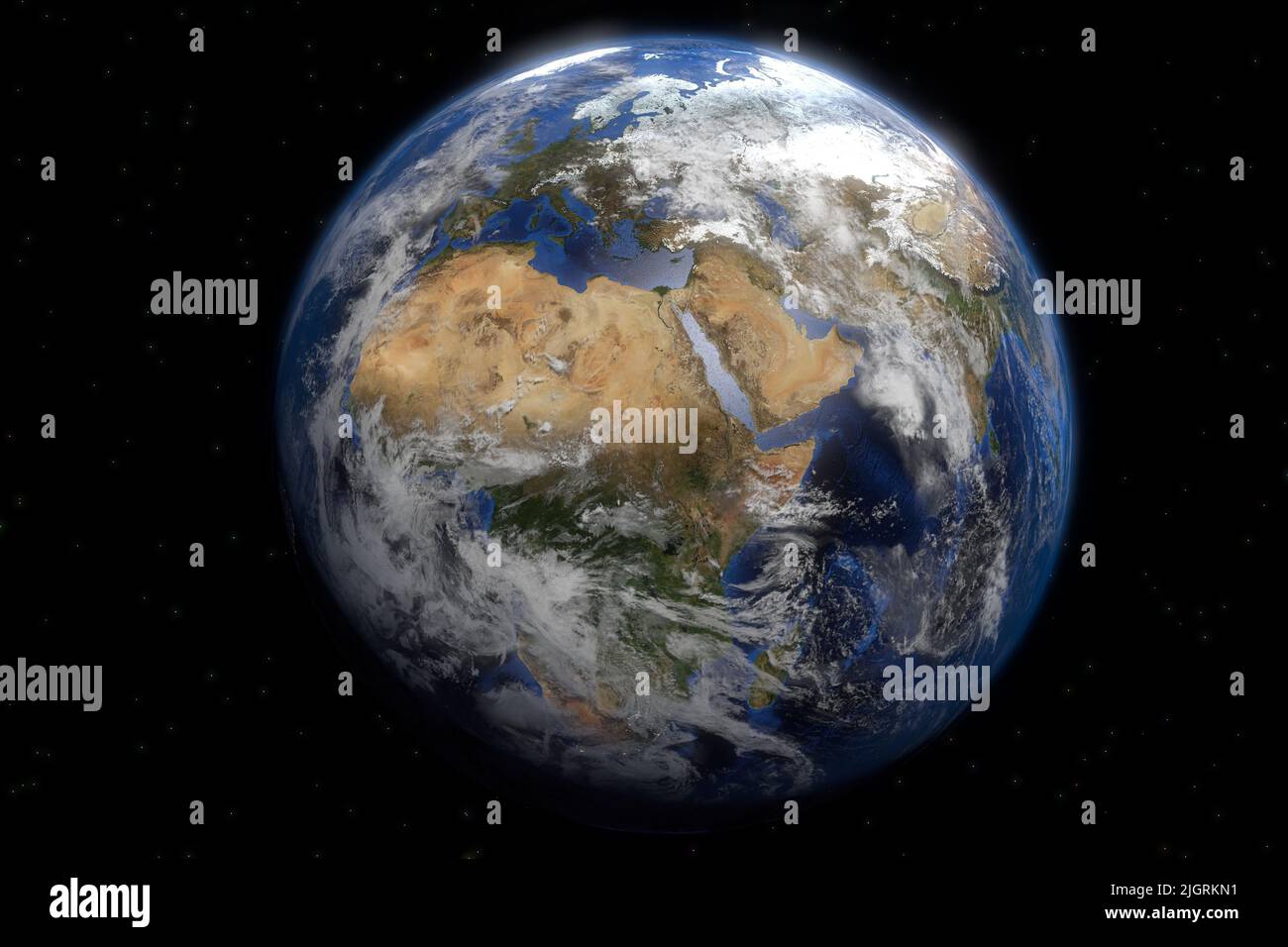 Il pianeta terra è centrato sull'Africa Foto Stock