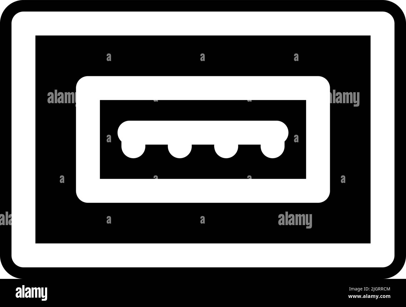 Icona della porta usb dell'hardware del computer . Illustrazione Vettoriale