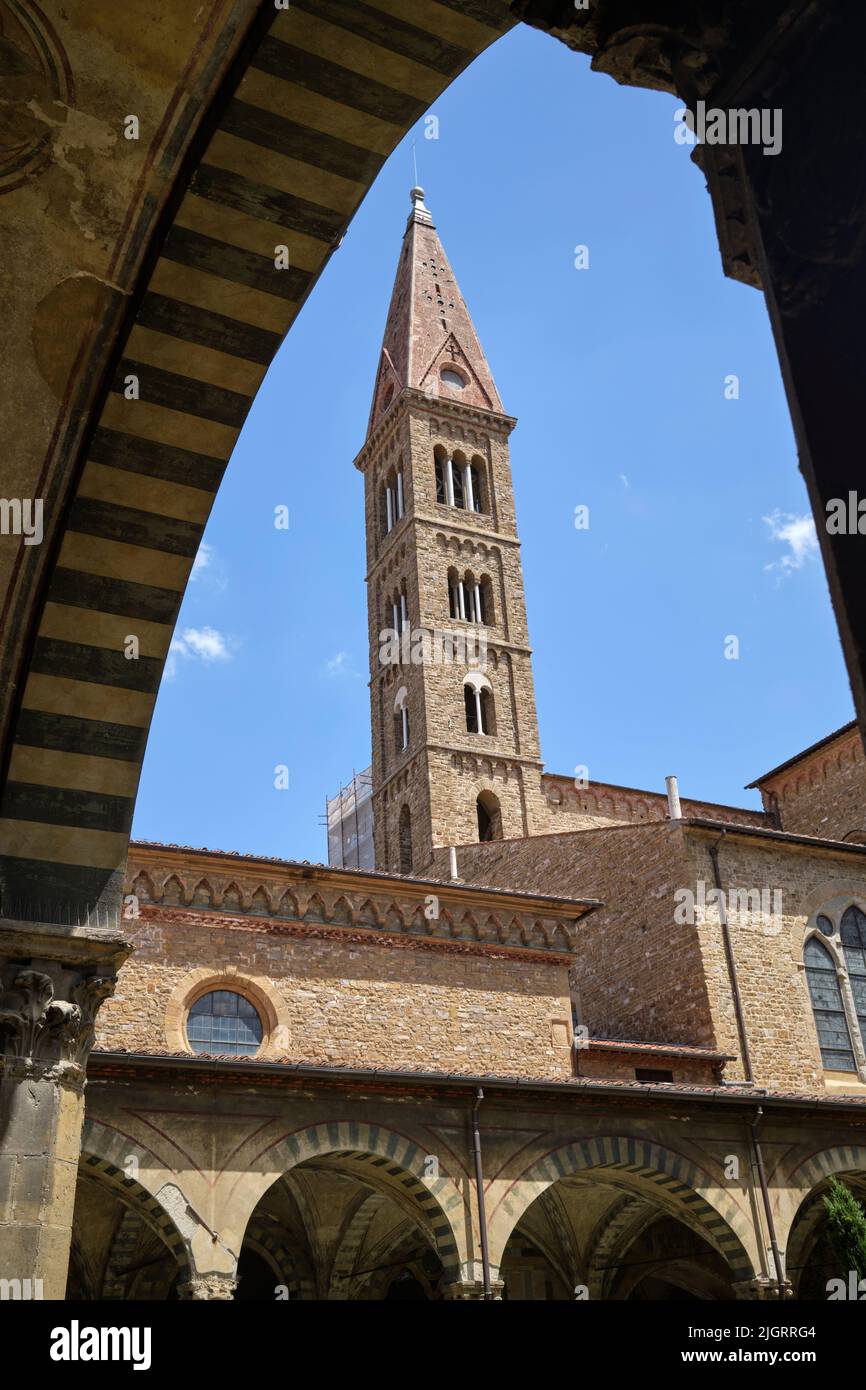 Chiostro Verde o Chiostro Verde nella Basilica di Santa Maria Novella a Firenze Foto Stock