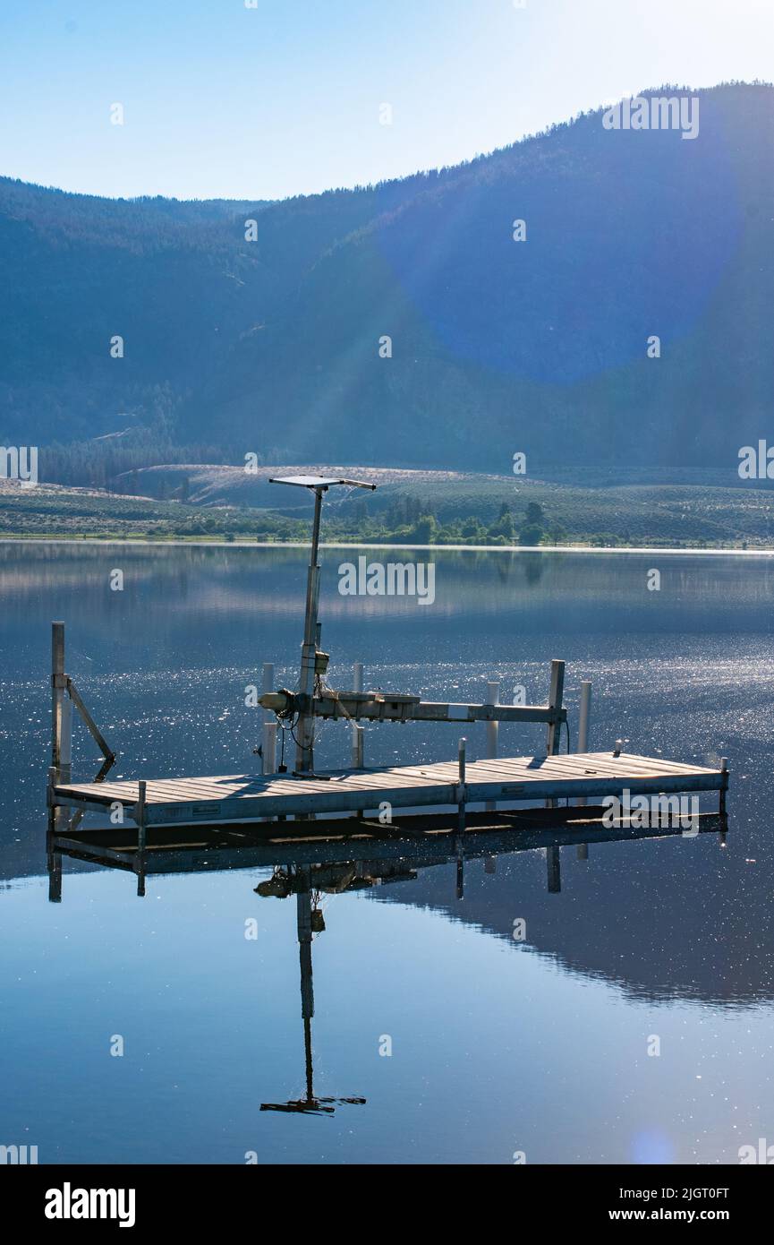 Attracco per barche a Osoyoos Lake, Osoyoos, British Columbia, Canada Foto Stock