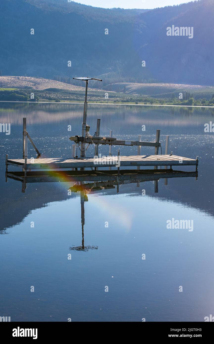 Attracco per barche a Osoyoos Lake, Osoyoos, British Columbia, Canada Foto Stock