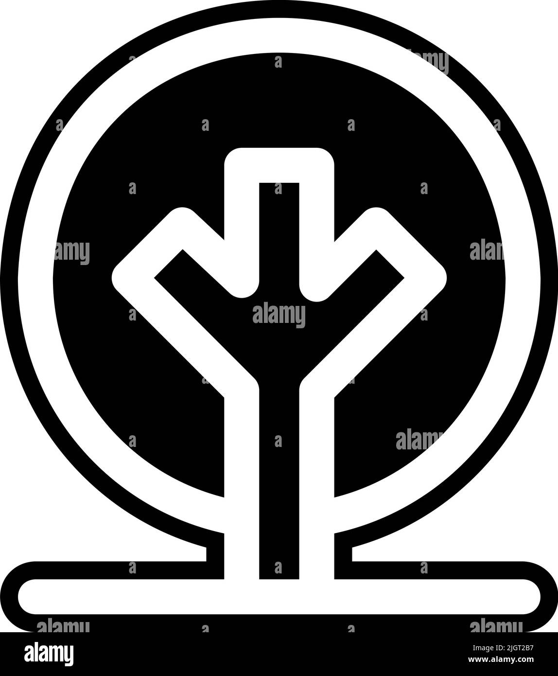 Icona albero giorno terra . Illustrazione Vettoriale