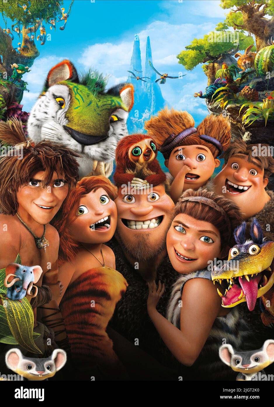 GUY,EEP,GRUG,UGGA,SANDY,THUNK, THE CROODS, 2013 Foto Stock