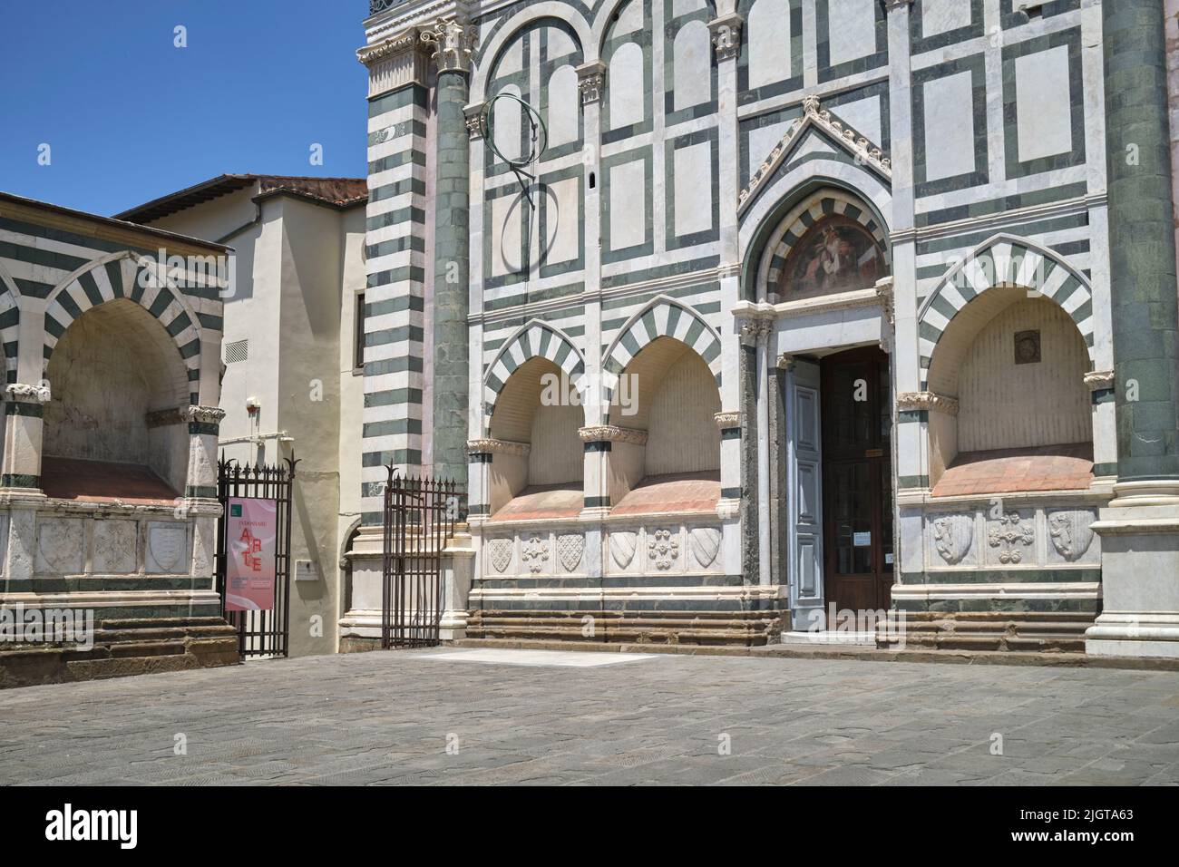 Facciata esterna Chiesa di Santa Maria Novella Firenze Italia Foto Stock