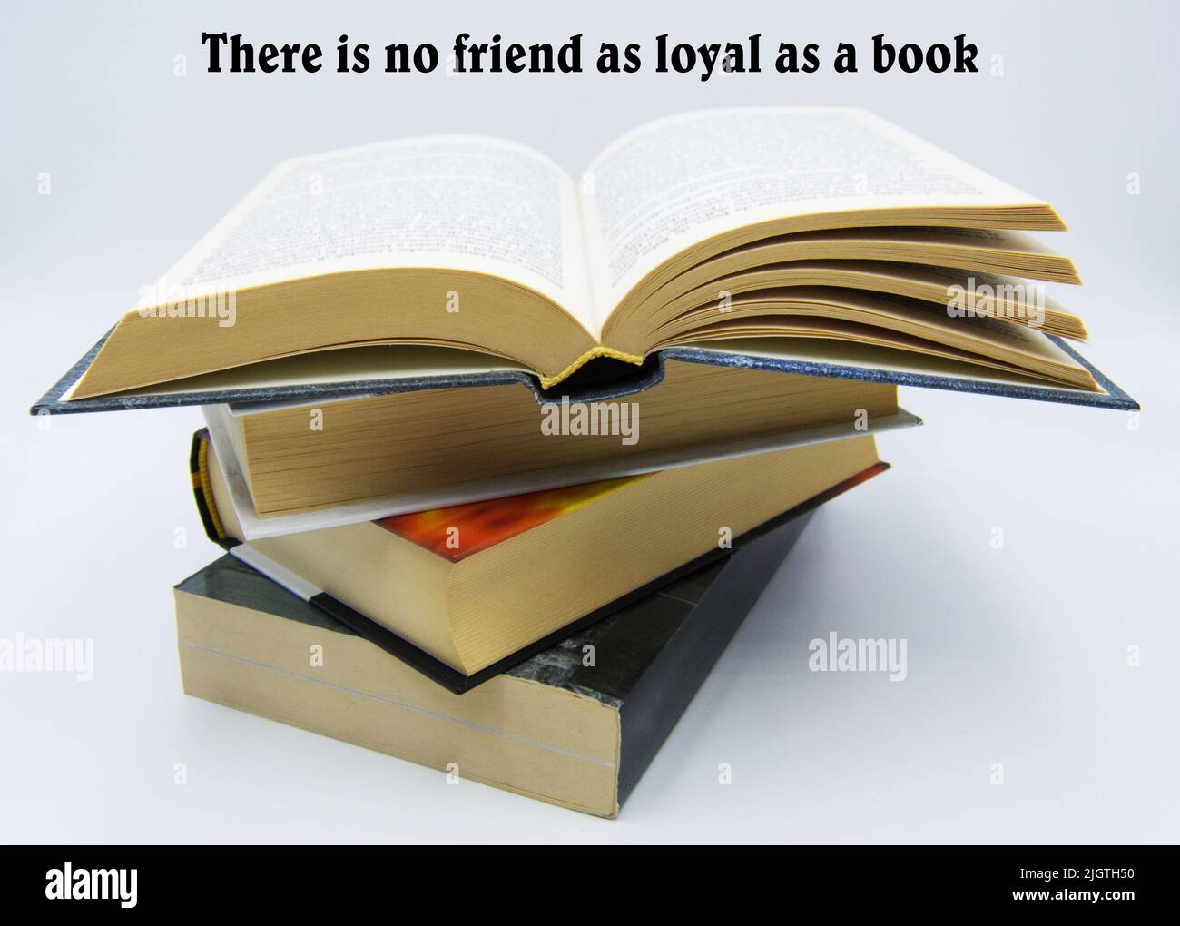 Non c'è nessun amico fedele come un libro. Citazione motivazionale e di ispirazione. Foto Stock