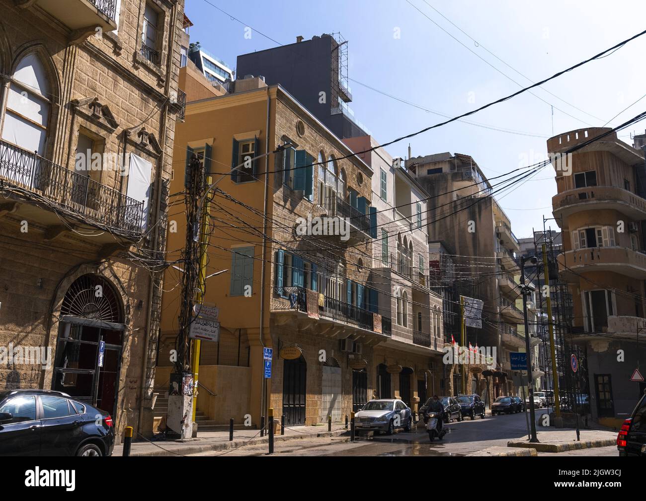 Vecchio edificio storico della città, Beirut Governorate, Beirut, Libano Foto Stock