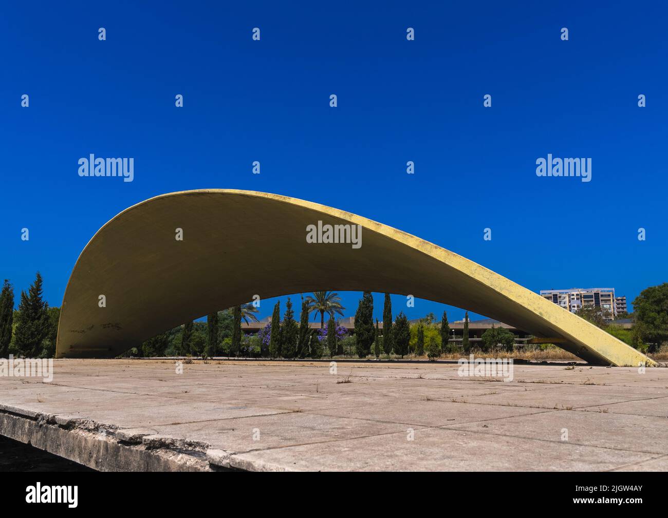 Oscar Niemeyer Teatro sperimentale a Rashid Karami International Fair, North Governorate, Tripoli, Libano Foto Stock