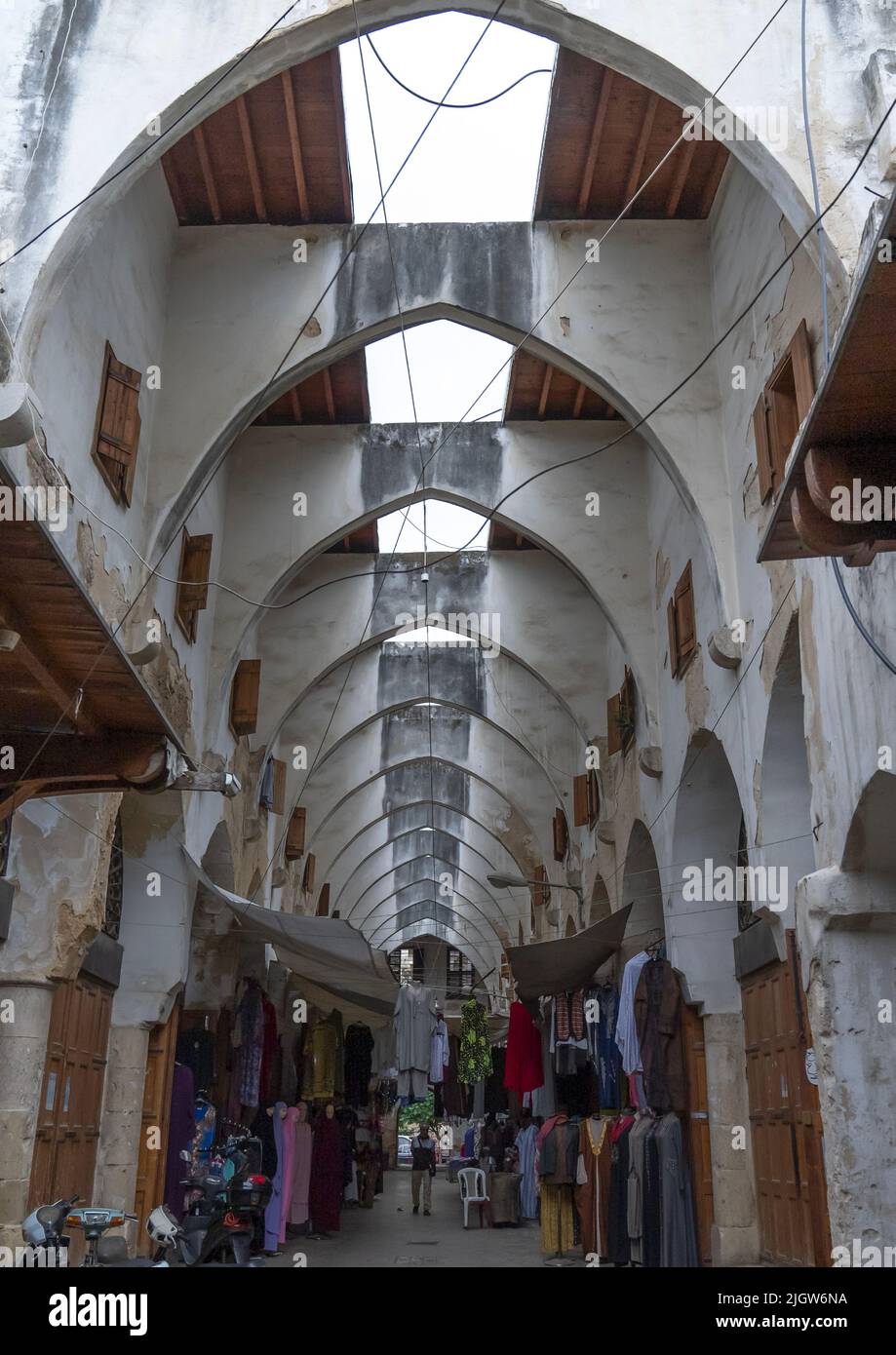Archi in il vecchio souk, governatorato del Nord, Tripoli, Libano Foto Stock