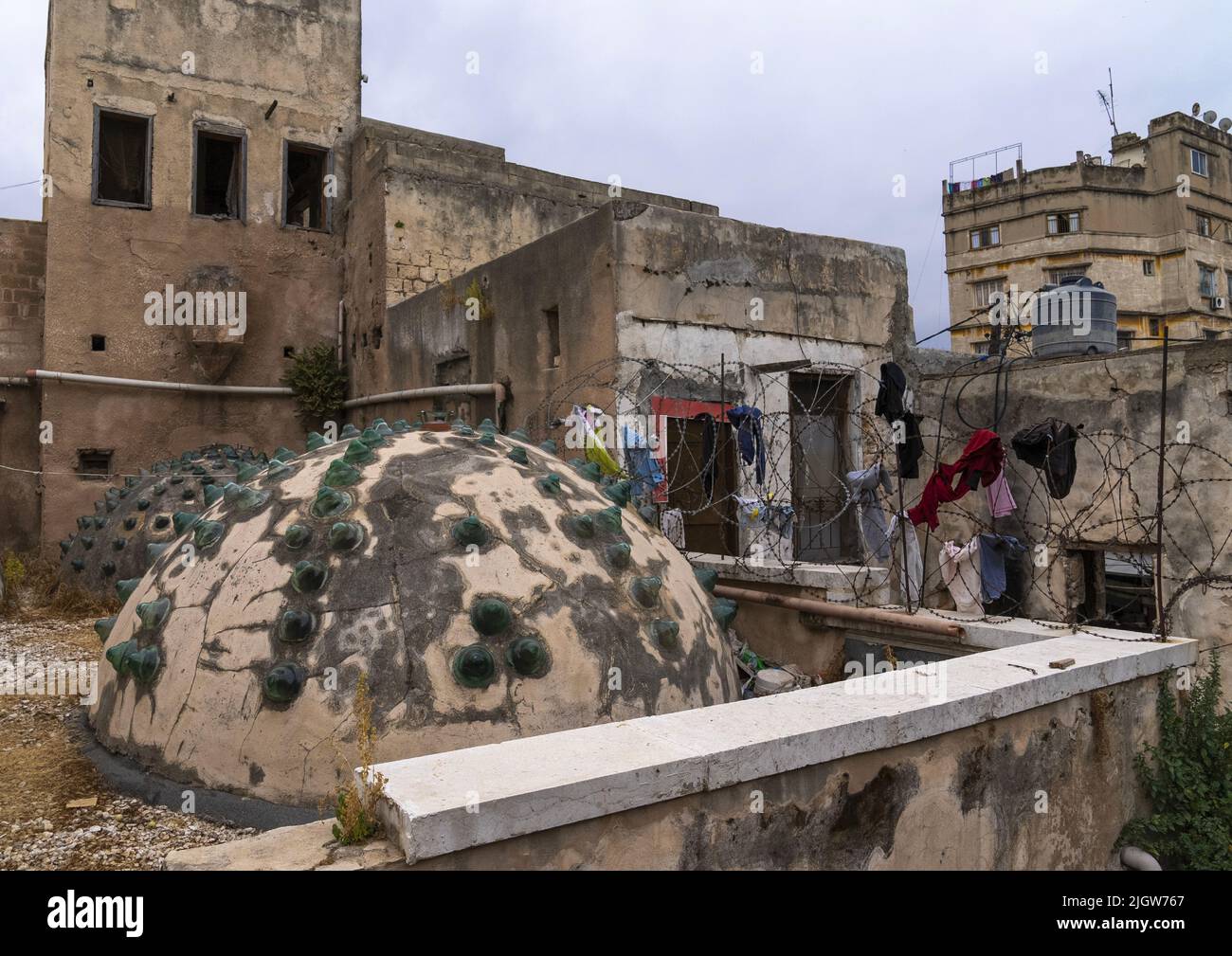 Ezzeddine hamam tetto a cupola con vetri, Governatorato del Nord, Tripoli, Libano Foto Stock
