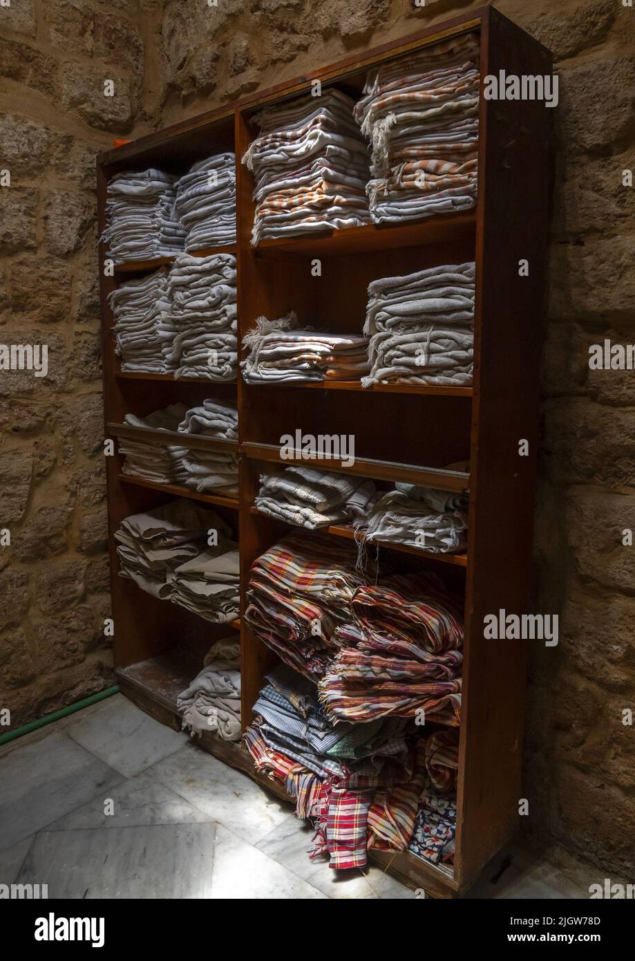 Hammam al-Abed asciugamani, governatorato del Nord, Tripoli, Libano Foto Stock