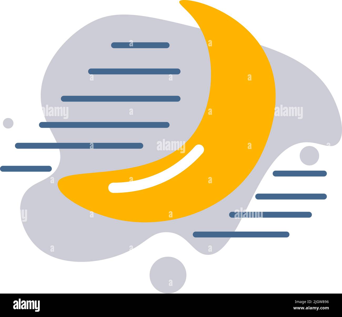 Condizioni meteorologiche chiare durante la luna notturna a mezzaluna Illustrazione Vettoriale
