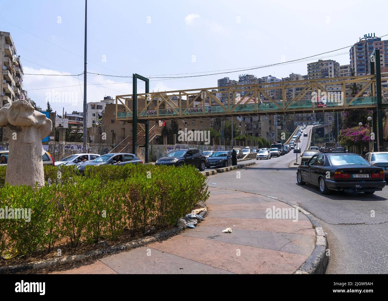 Ingorghi nel centro della città, Governatorato del Nord, Tripoli, Libano Foto Stock