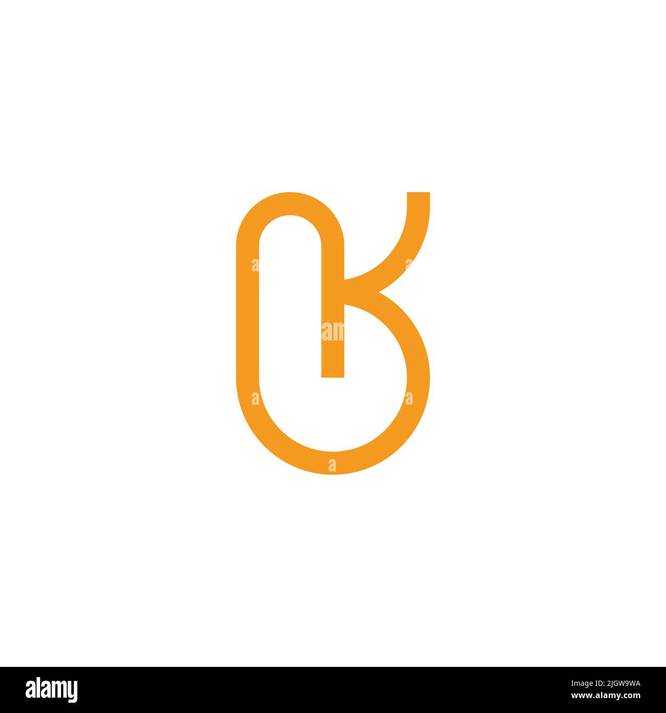 lettera bk semplice vettore di logo con linea a loop geometrico Illustrazione Vettoriale