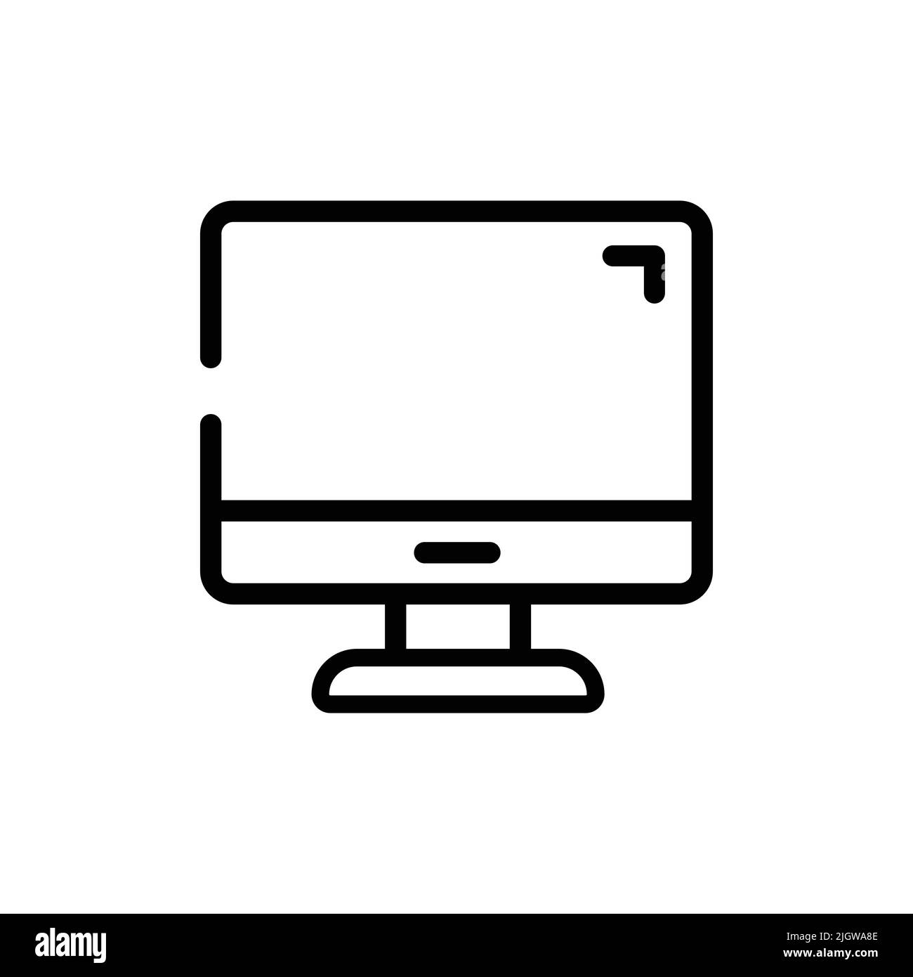 Icona del monitor del computer widescreen isolata su sfondo bianco. Illustrazione Vettoriale