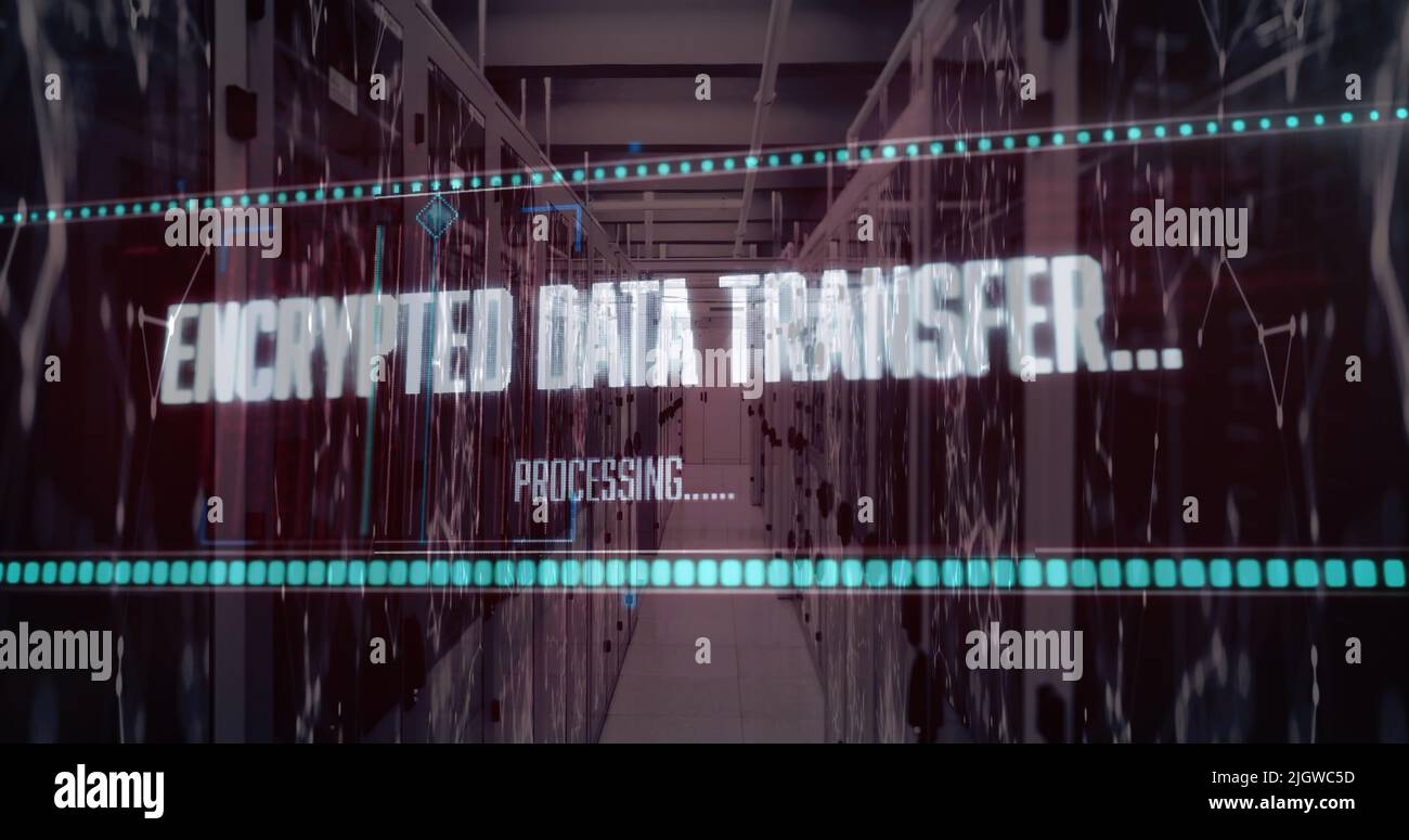 Immagine dell'elaborazione dei dati su server di computer Foto Stock