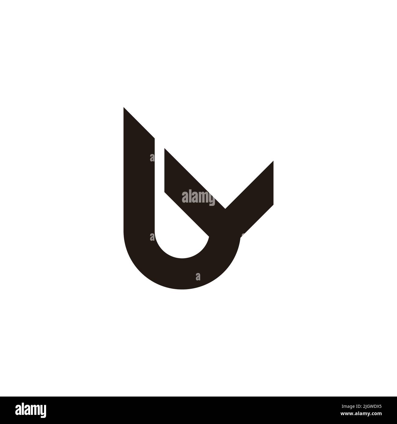 lettera da semplice vettore di logo con linea geometrica Illustrazione Vettoriale