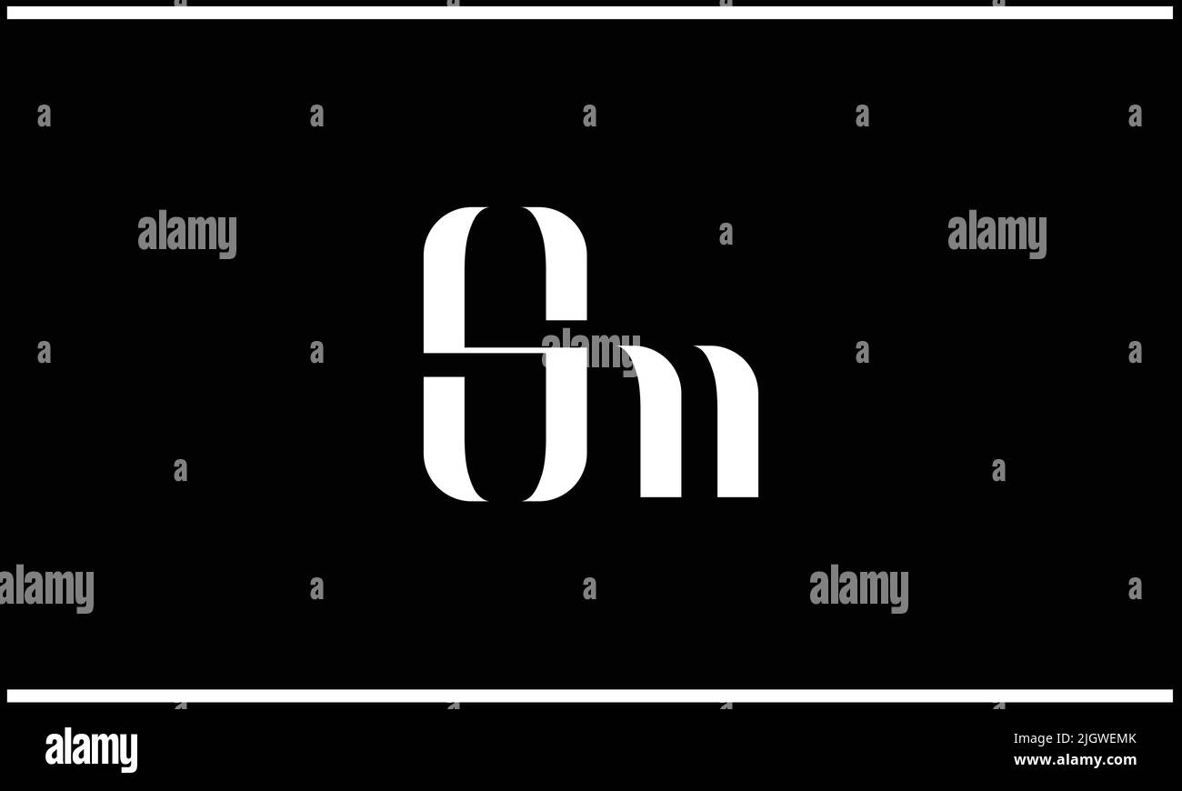 SM, MS Abstract Letters Logo Monogram Illustrazione Vettoriale