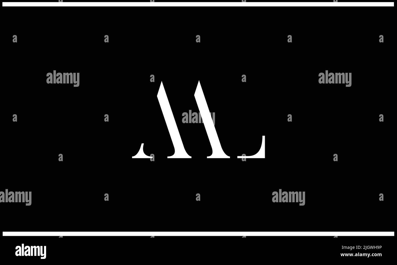 LM, ML Monogramma del logo delle lettere astratto Illustrazione Vettoriale