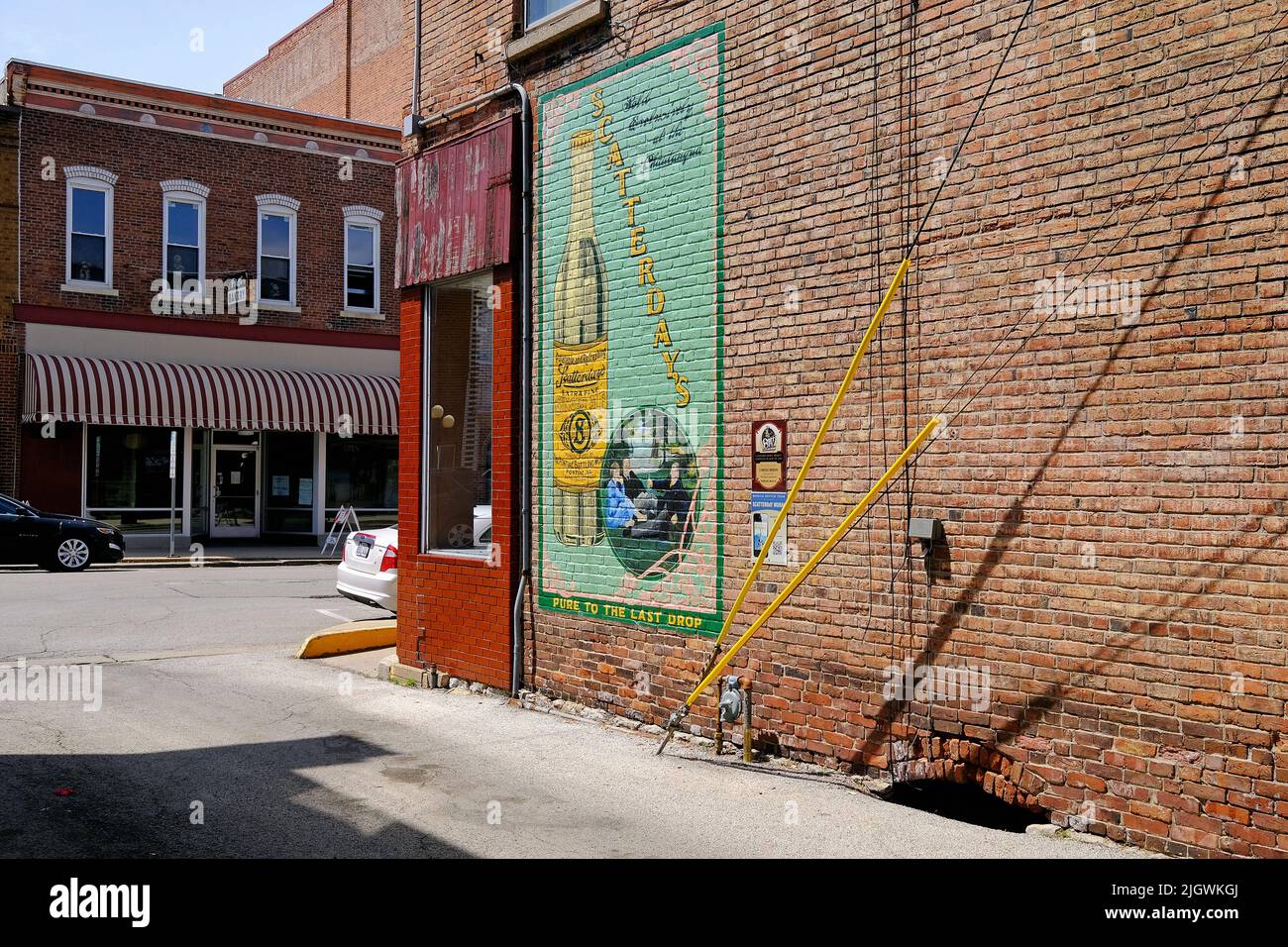 Murale nel centro storico di Pontiac, Illinois, Stati Uniti d'America Foto Stock