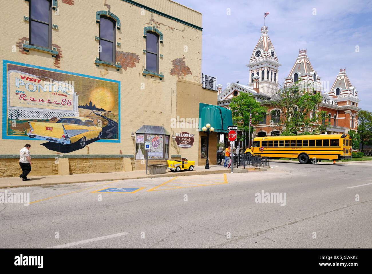 Murale nel centro storico di Pontiac, Illinois, Stati Uniti d'America Foto Stock