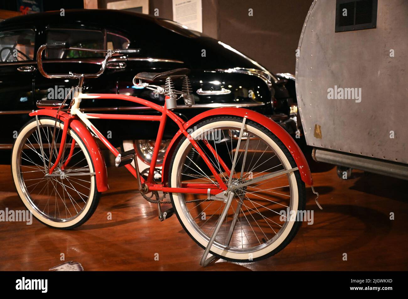 Bicicletta storica al Pontiac Museum, Pontiac, Illinois, Stati Uniti d'America Foto Stock