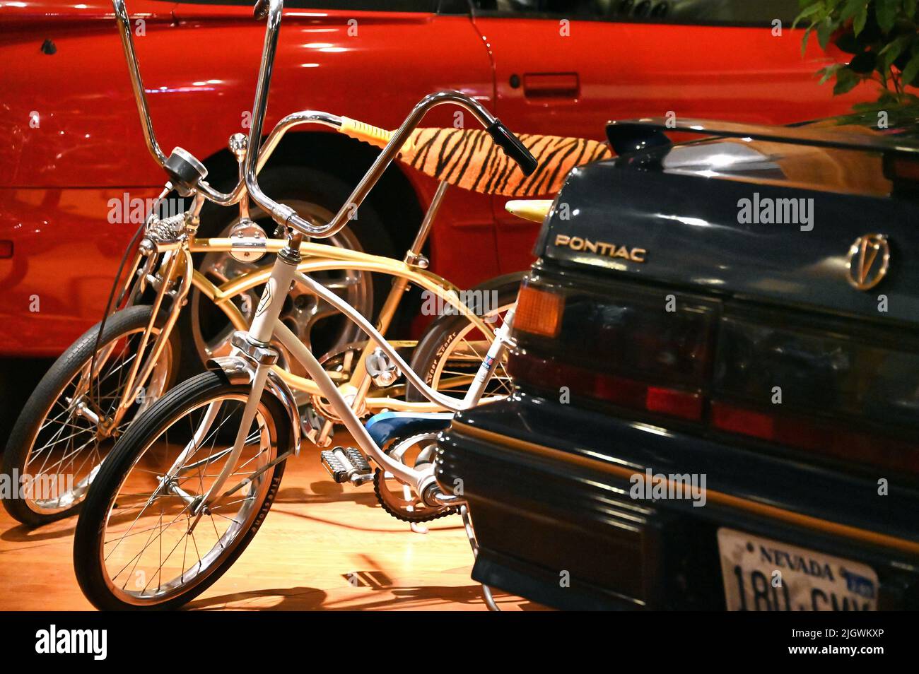 Biciclette storiche al Pontiac Museum, Pontiac, Illinois, Stati Uniti d'America Foto Stock