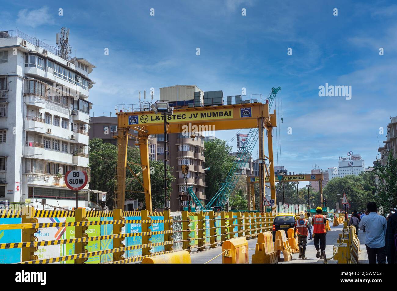 Mumbai Metro Construction Foto Stock