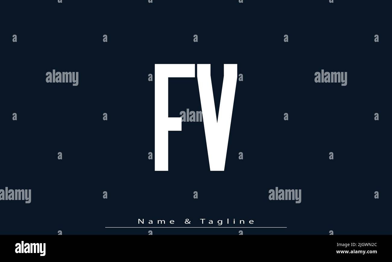 Lettere alfabetiche iniziali logo monogramma FV , VF Illustrazione Vettoriale