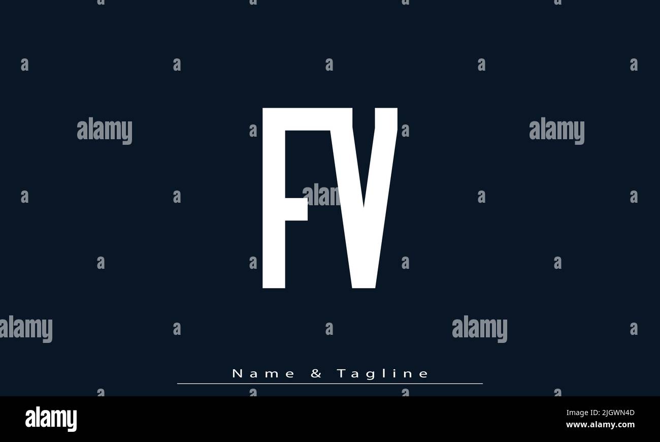 Lettere alfabetiche iniziali logo monogramma FV , VF Illustrazione Vettoriale
