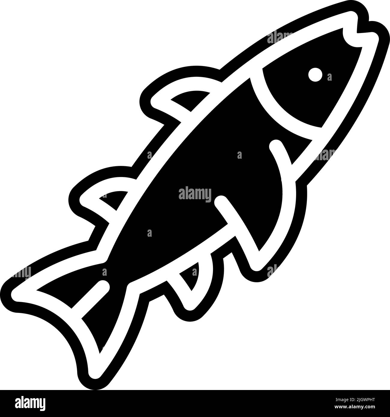 Icona del pesce dell'Alaska . Illustrazione Vettoriale