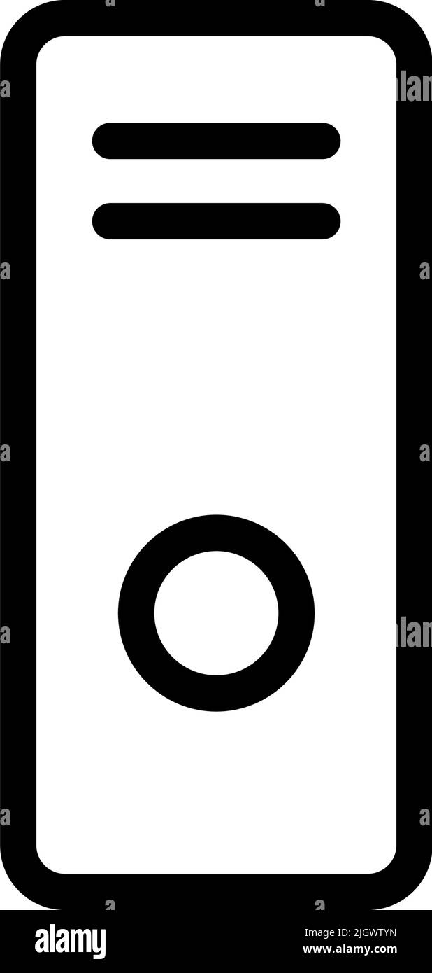 Icona server verticale semplice. Web hosting. Vettore modificabile. Illustrazione Vettoriale