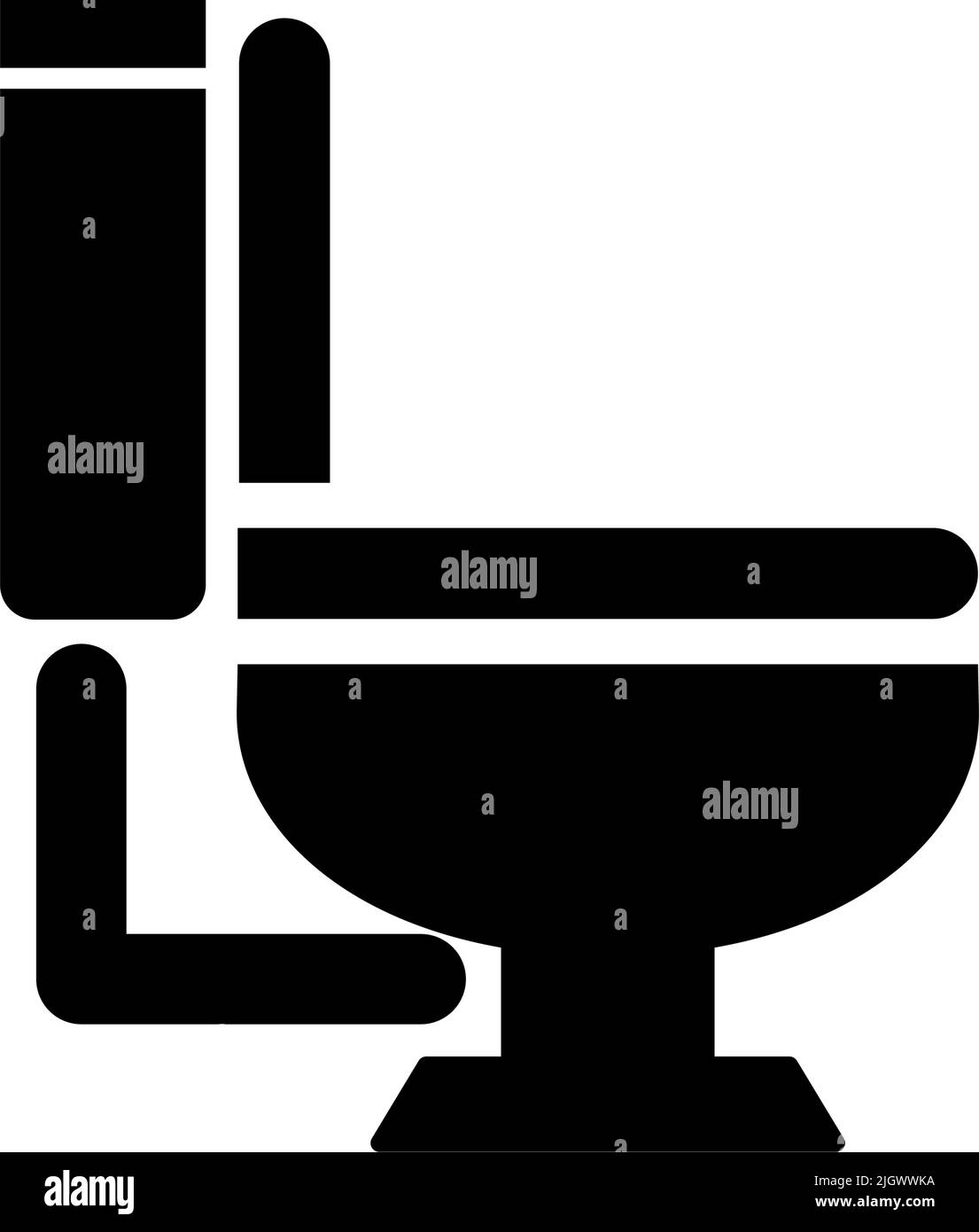Icona della silhouette della toilette. Urinale grande. Vettore modificabile. Illustrazione Vettoriale