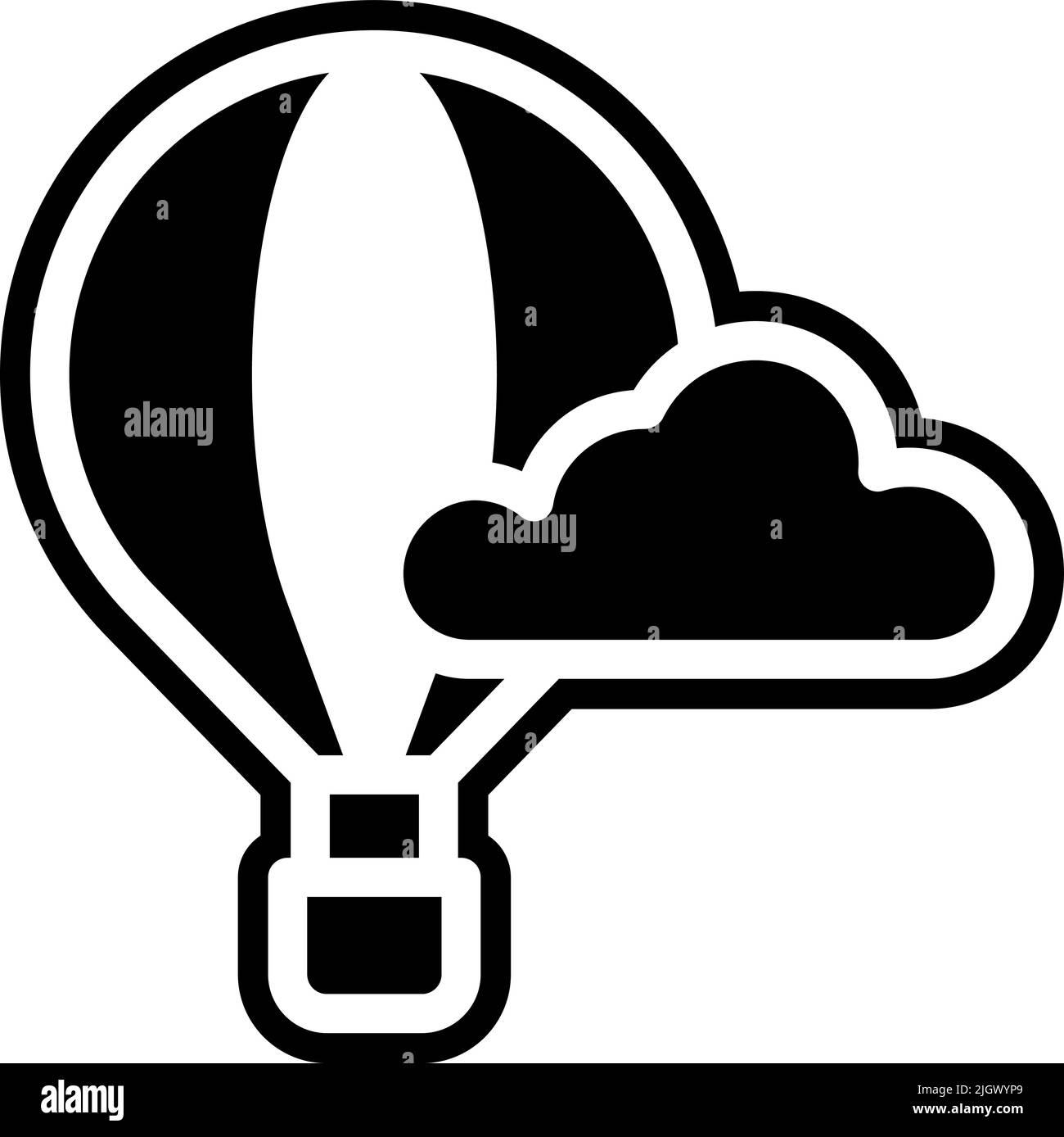 Icona della mongolfiera della città. Illustrazione Vettoriale