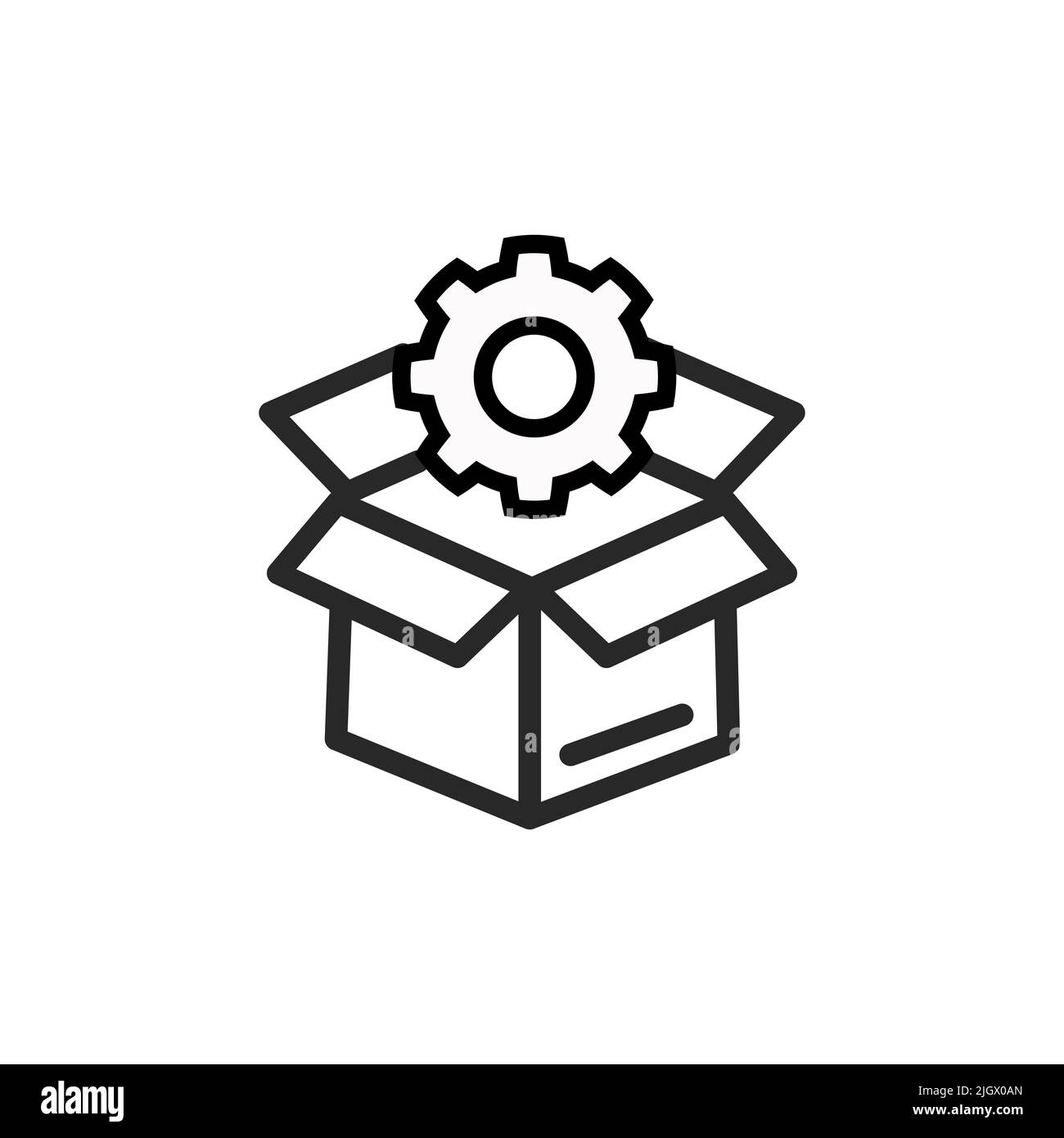 Ottimizzazione al di fuori della casella - icona web linea minima. Semplice illustrazione vettoriale. Concetto per infografica, sito web o app. Illustrazione Vettoriale