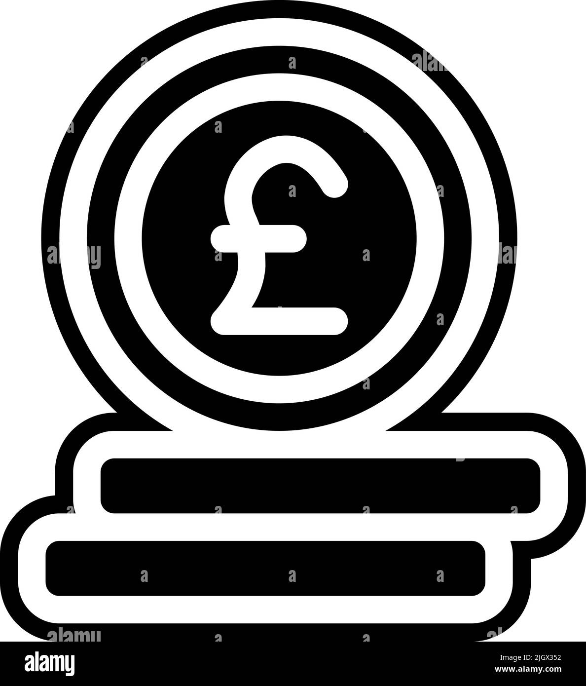 Icona sterlina valuta . Illustrazione Vettoriale