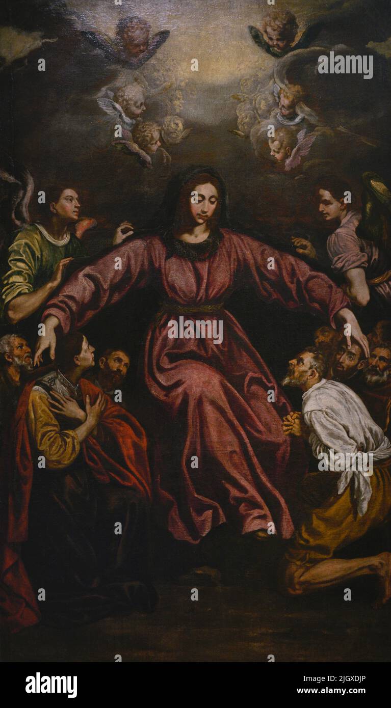 Luis Tristán (1580-1624). Pittore spagnolo. Nostra Signora della Misericordia. Olio su tela (219 x 132 cm), ca. 1620-1623. Museo El Greco. Toledo, Spagna. Foto Stock