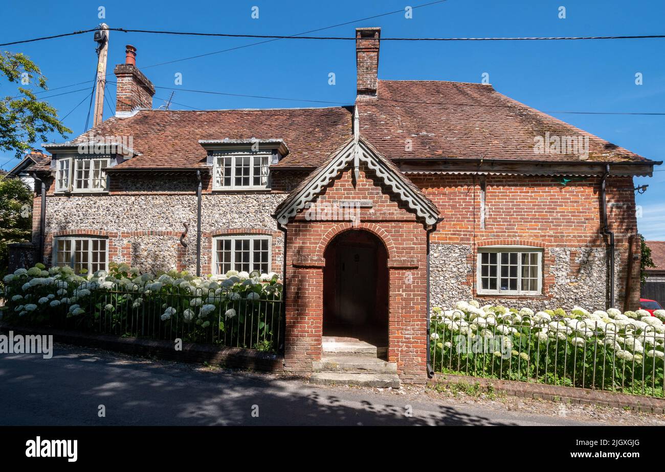 Casa o proprietà nel villaggio di Soberton, Hampshire, Inghilterra, Regno Unito, un edificio classificato di grado II chiamato Porch House Foto Stock