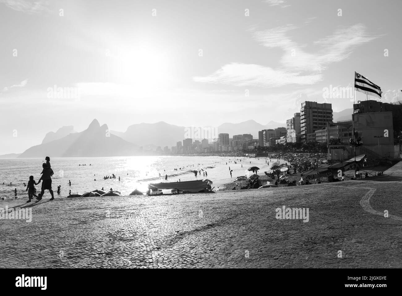 Fronte spiaggia di Arpoador a Rio de Janeiro Foto Stock