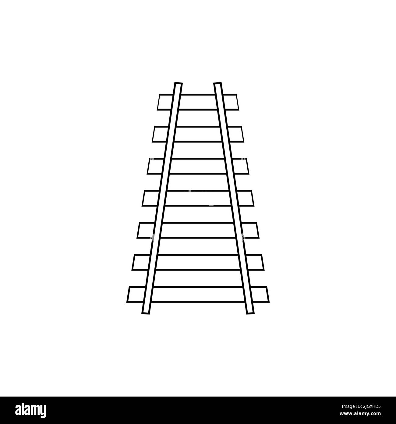 Icona della ferrovia, icona della ferrovia isolata su sfondo bianco. Illustrazione vettoriale Illustrazione Vettoriale